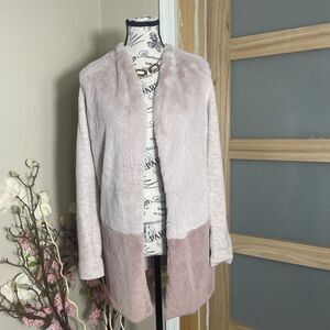 Peyton Primrose Women's Sweater Faux Fur Small Pink Princess Soft Warm